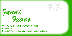 fanni fuves business card