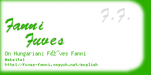 fanni fuves business card